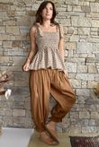 Nonni Gingham Bandeau Cami Hazelnut